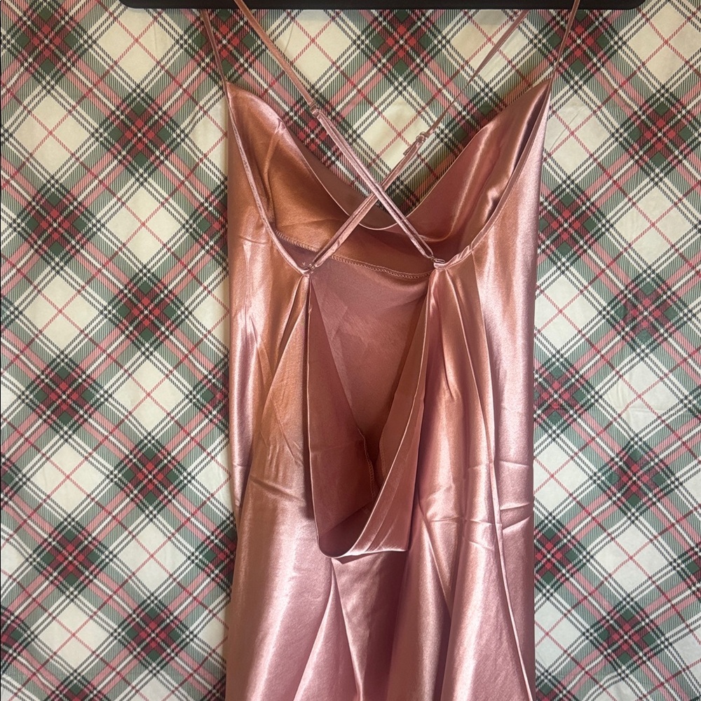 Satin Pink Slip Dress - Picture 3 of 8